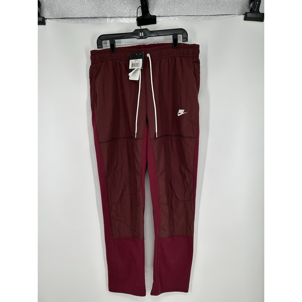 Nike Tech Fleece Pants Sweatpants Maroon Burgundy Straight Leg CU4459-638 Large